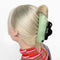 model wearing matte light green large hair claw with black inside