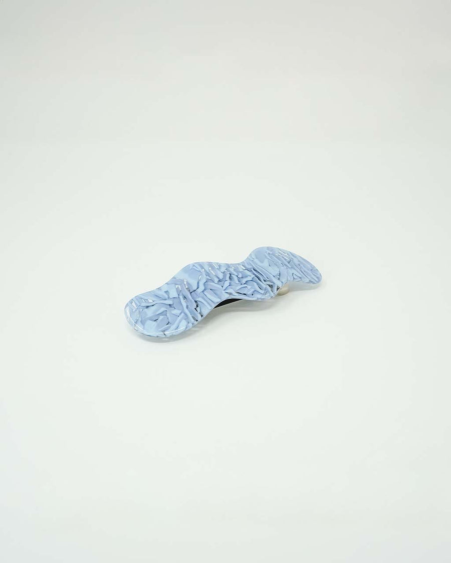 frosty blue wavy hair clip