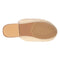 bottom view of cream fuzzy sheepskin slip-on mule slippers
