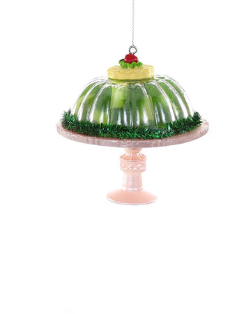 glass green jello mold ornament