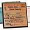 orange 'black beauty' vintage library card coaster