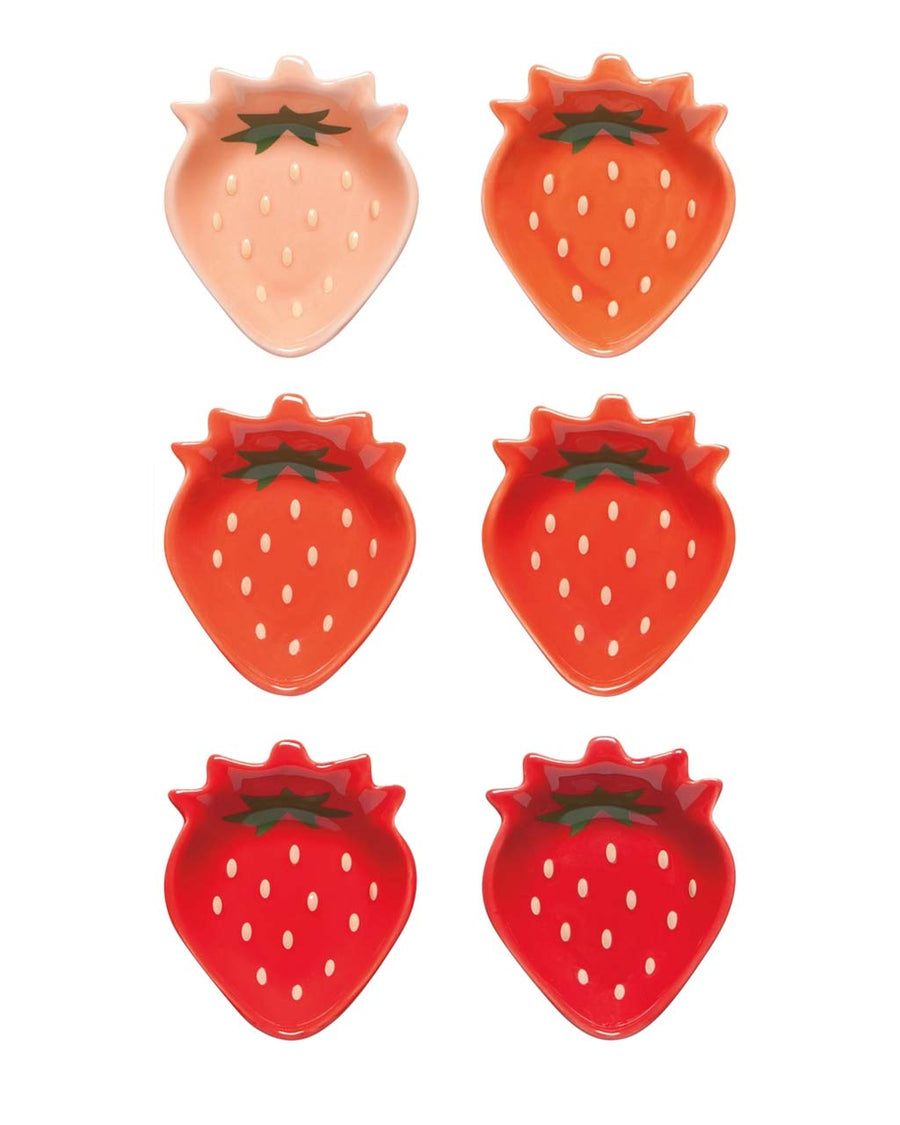 set of 6 strawberry shaped pinch bowls
