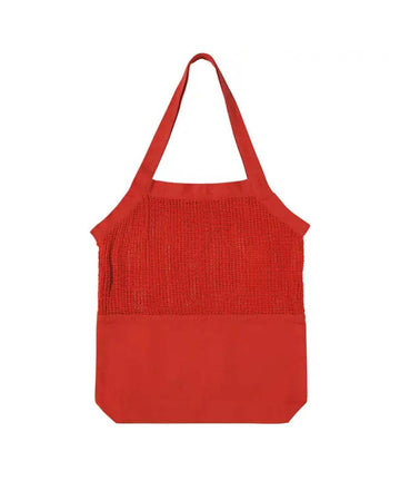 bright red cotton market bag