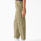 side view of model wearing desert sand relaxed fit cropped cargo pants