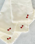 set of 4 cloth napkins with dainty strawberry print