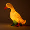 lit white duck shaped lamp