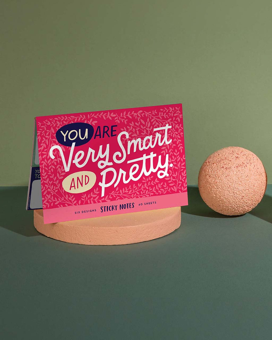packaged you are very smart and pretty sticky notes on green background