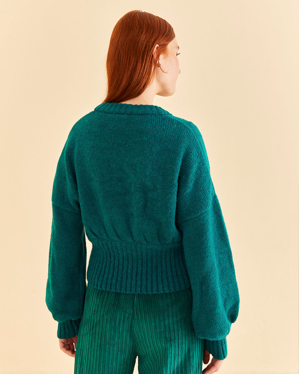 Emerald Bubble Knit Cardigan ban.do