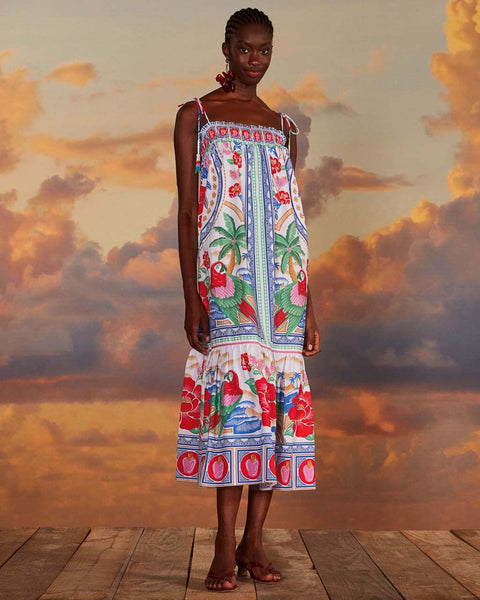 Off-White Flowers Beach Maxi Dress – ban.do