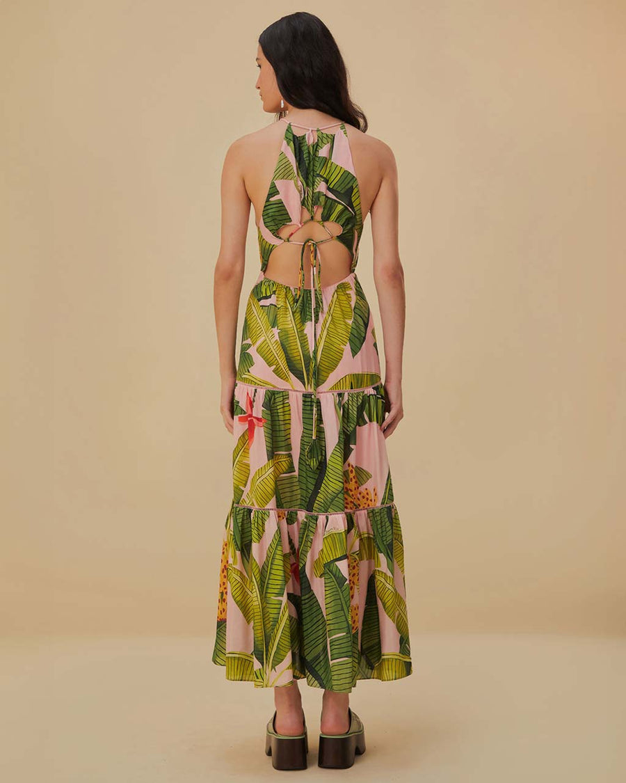 Pink Banana Leaves Sleeveless Maxi Dress ban.do Pink Banana Leaves Sleeveless Maxi Dress ban.do