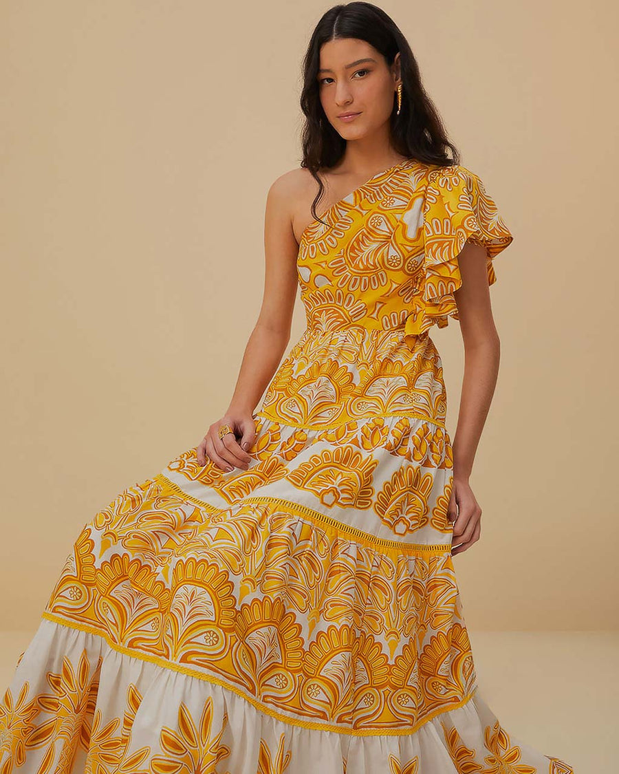Yellow Ainika Tapestry Maxi Dress