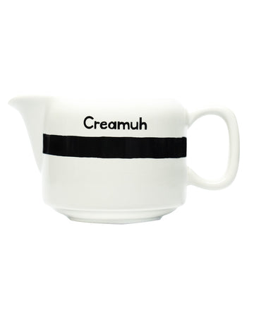 white and black 'Creamuh' dish