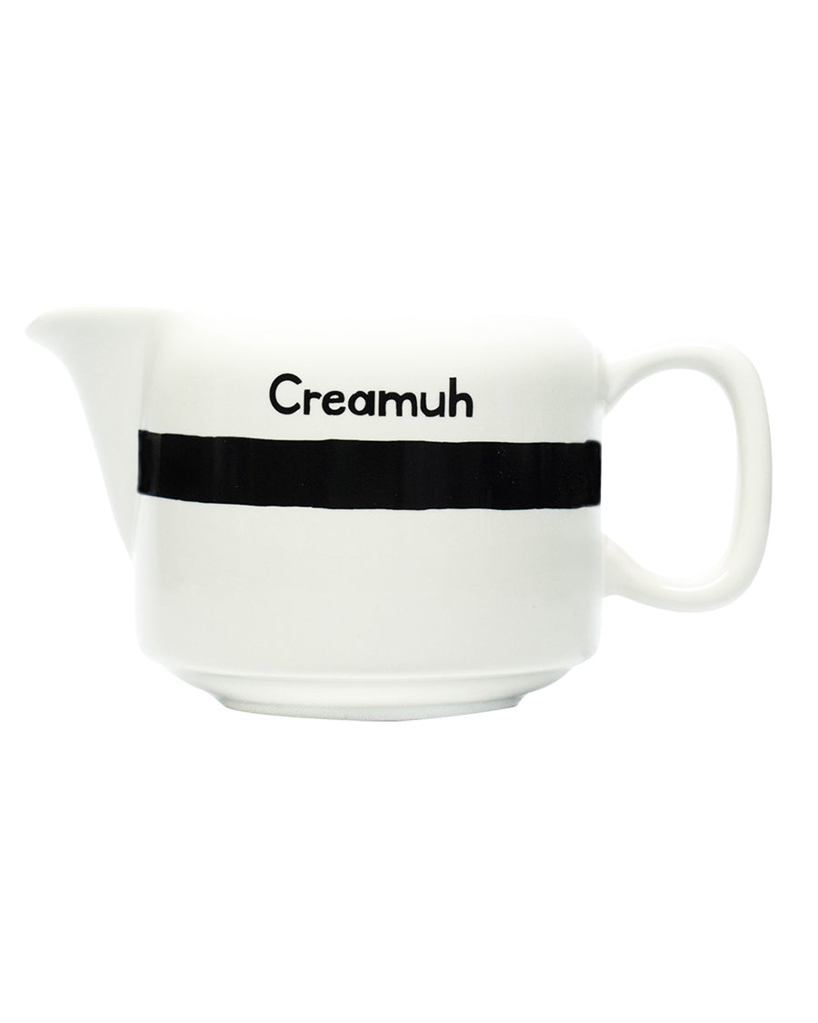 white and black 'Creamuh' dish
