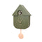 olive hanging cuckoo clock with peach dial and trim