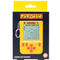 front view of yellow packaged PAC-MAN keychain game