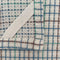 hanger of set of two woven dishcloths: white with blueberry print and white with plaid in blue, green and burgundy