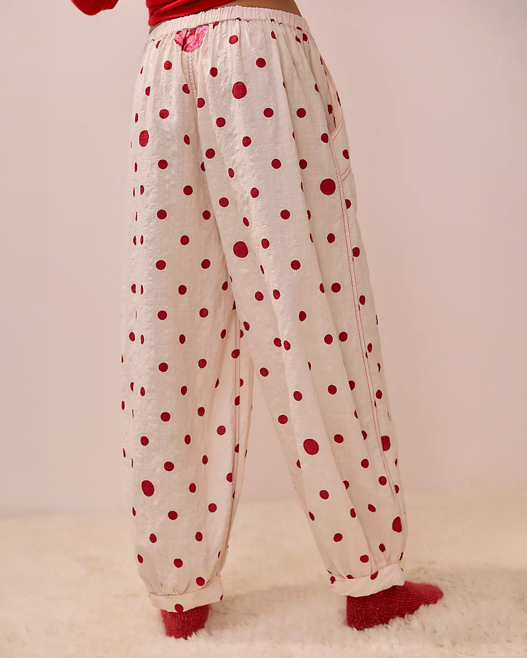 On Repeat Drawstring PJ Pants - Dots Ivory Combo – ban.do