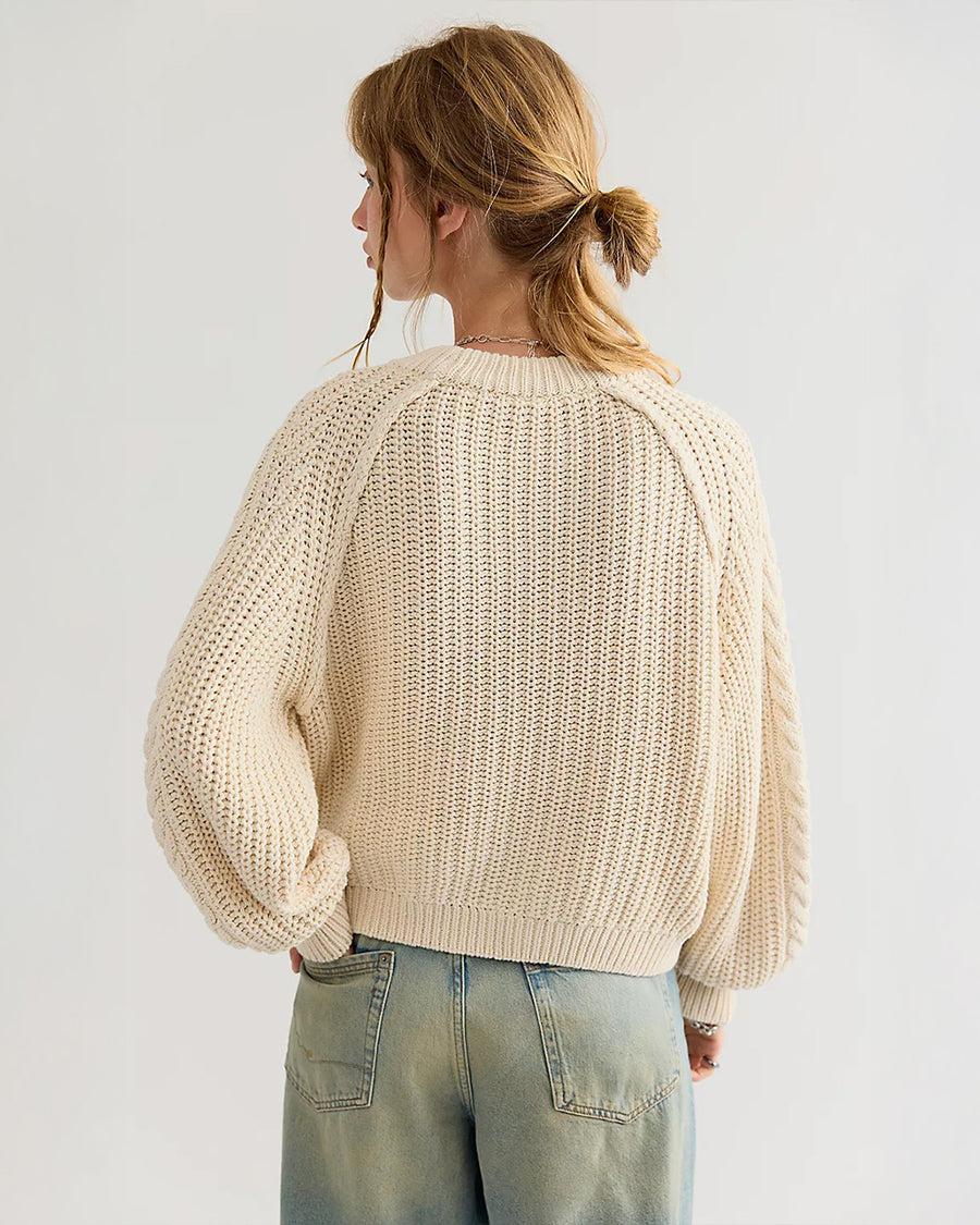 Frankie Cable Knit Cotton Sweater - Ivory – ban.do