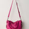 back view of raspberry pink leather baby emerson tote bag