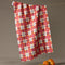 red light blue, cream and pink autumn plaid kitchen towel