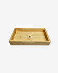 side view of bamboo not paper towel tray