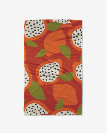 red papaya tea towel