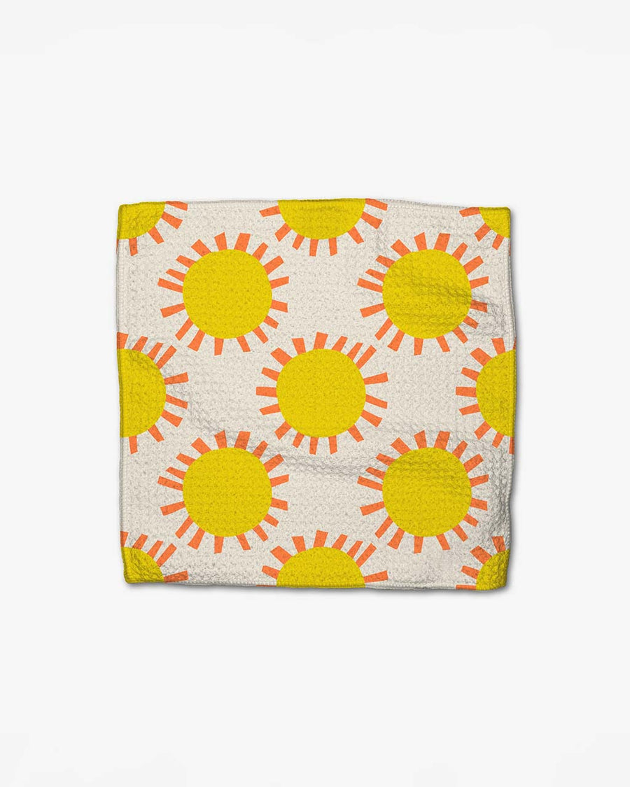 cream dishcloth with sun print