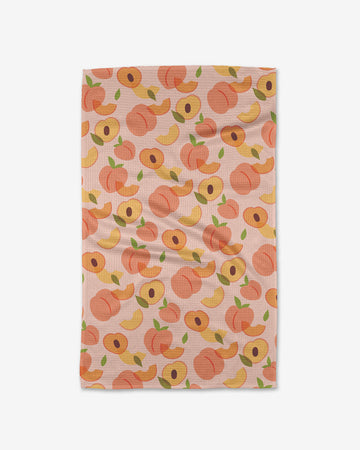 pink peaches tea towel