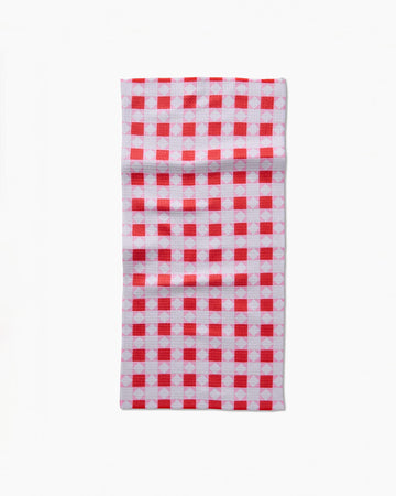 pink and red quilt bar towel