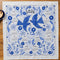 white tea towel with blue sparrow birds and 2026 'calendar' by month