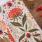 side view of ladybug and red floral abstract tea towel