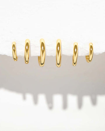 set of three gold hoop earring set