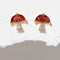 red mushroom stud earrings