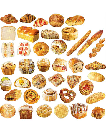 40 bread holographic stickers