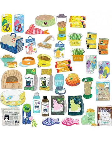 40 cat supply holographic stickers