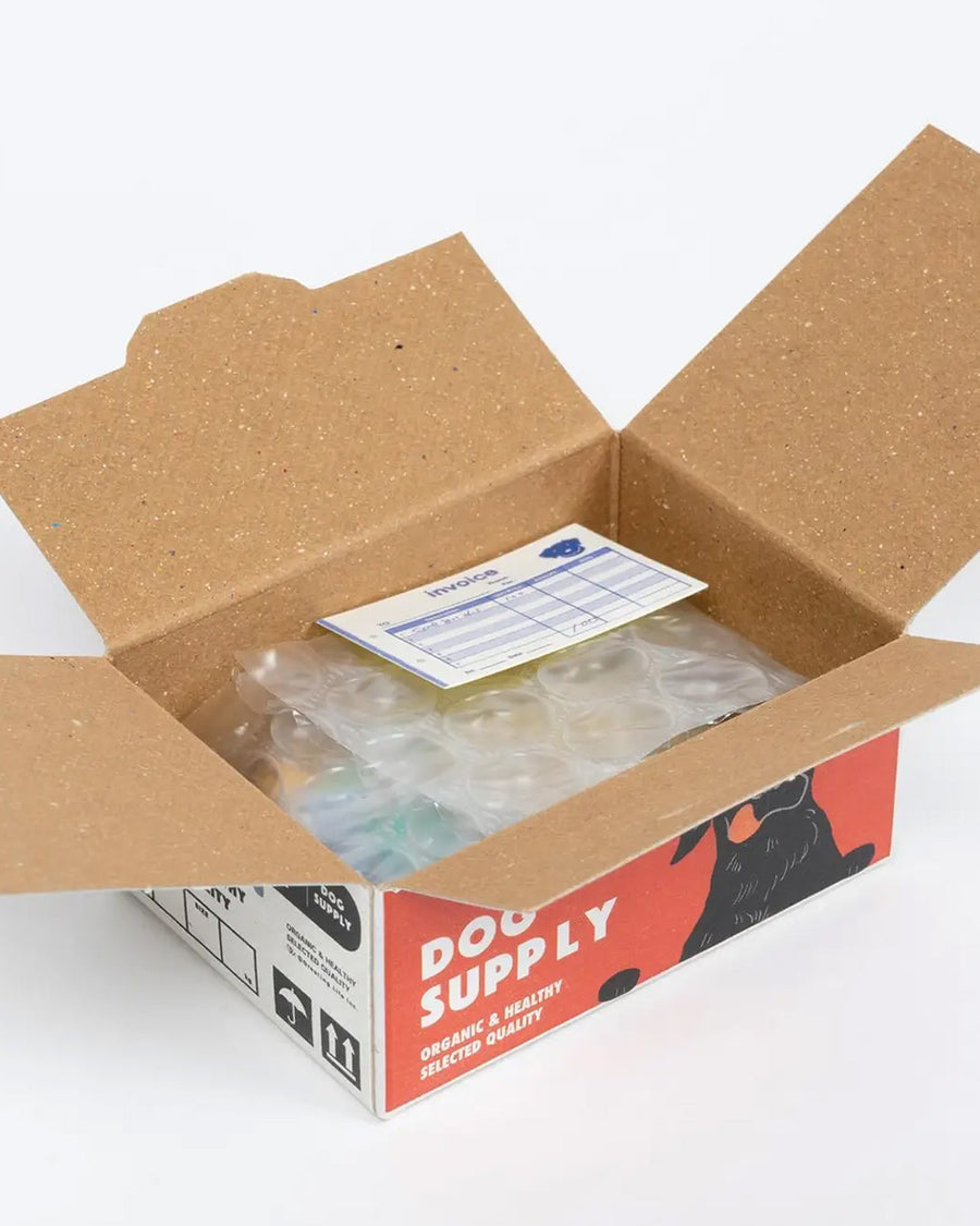 opened box of 40 dog supply holographic stickers