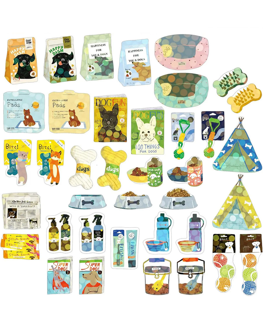 40 dog supply holographic stickers