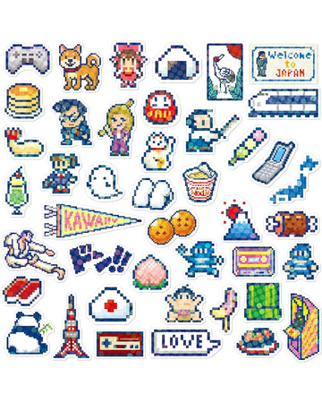 40 Japanese culture holographic stickers