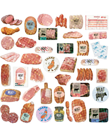 40 meat holographic stickers