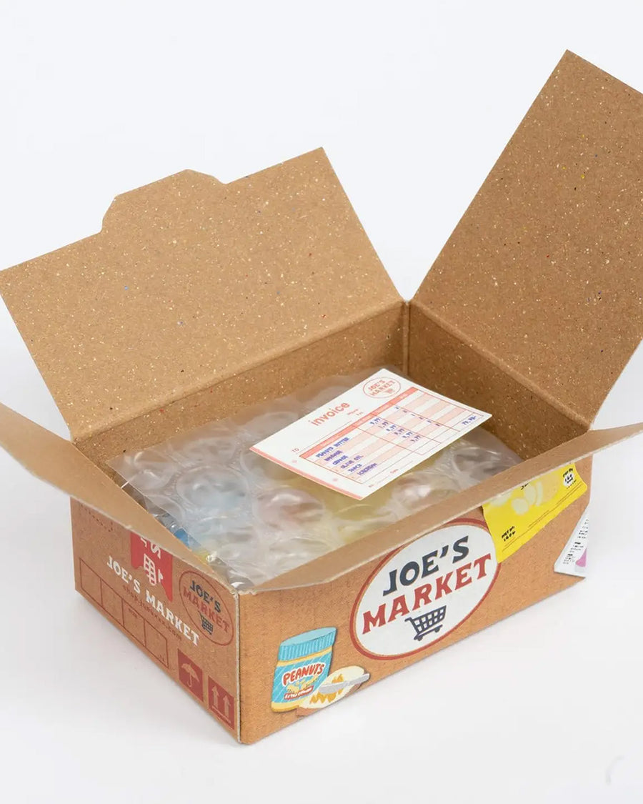 opened box of 40 supermarket holographic stickers