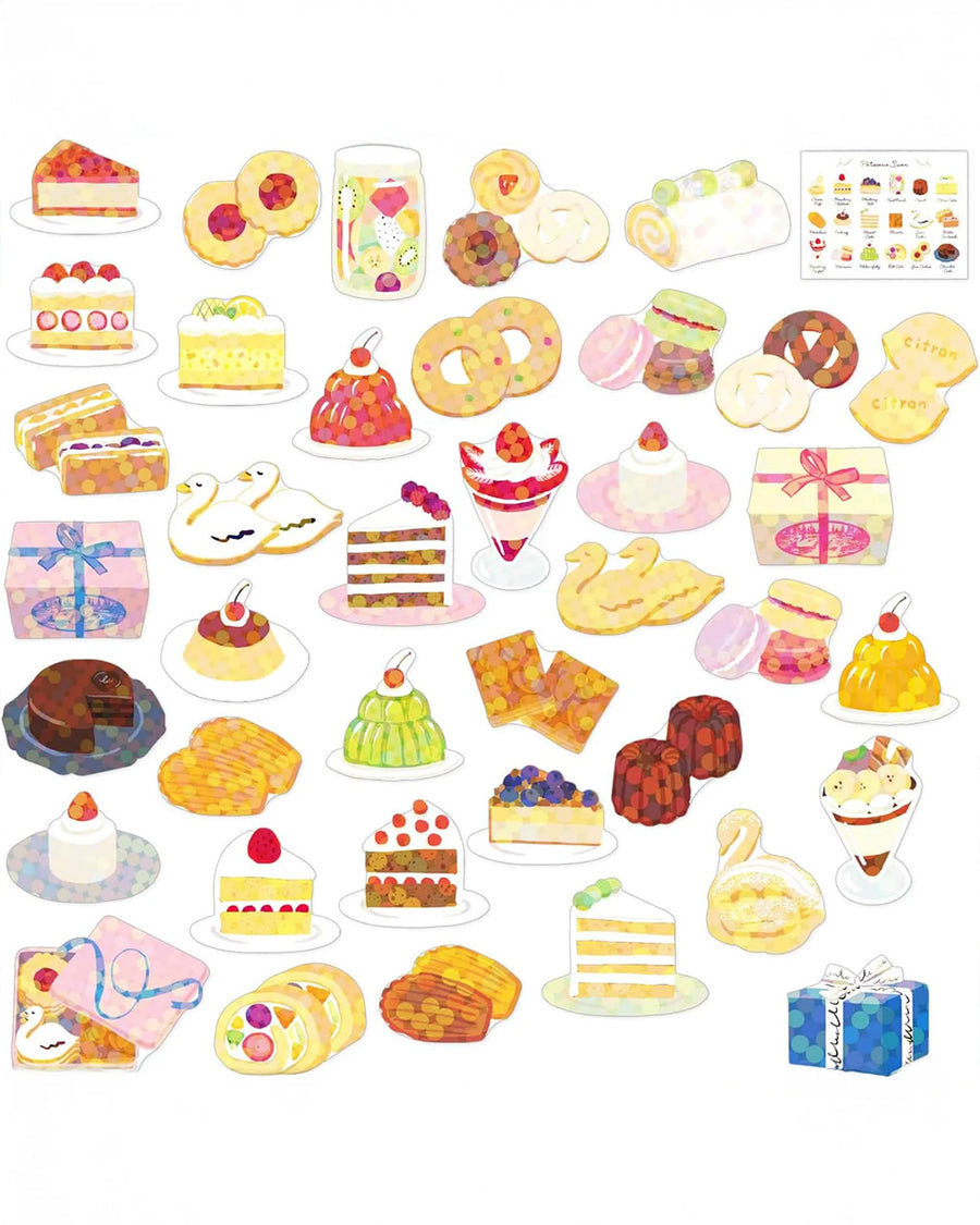 40 pastry holographic stickers