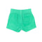 back view of green corduroy shorts