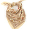 tied creamy yellow, brown, rust, olive green tiled dainty floral square bandana