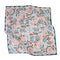 cream square bandana with dark teal green, blue, cream, red flowers