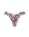 multicolor abstract leaf thong