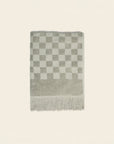 folded sage checkered bath towel