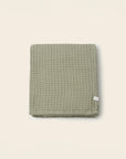 sage cotton waffle bed throw blanket