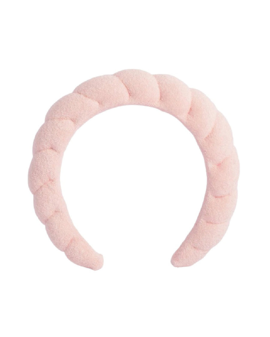 light pink puff spa headband