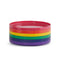 set of 6 rainbow 9.5" plates: green, blue, purple, pink, orange and yellow