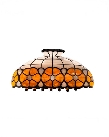orange 70's floral vintage lamp inspired hair claw